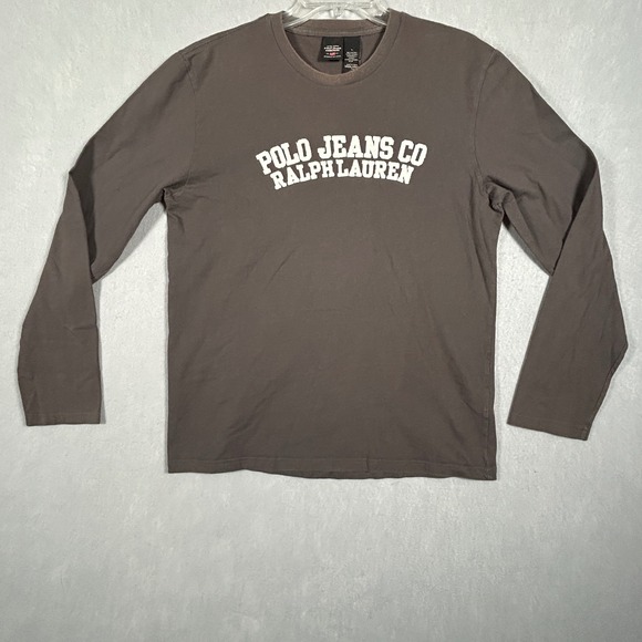 Polo Jeans Co. Ralph Lauren Other - Polo Jeans Co Ralph Lauren T-Shirt Mens L Brown Solid Long Sleeve Logo Graphic